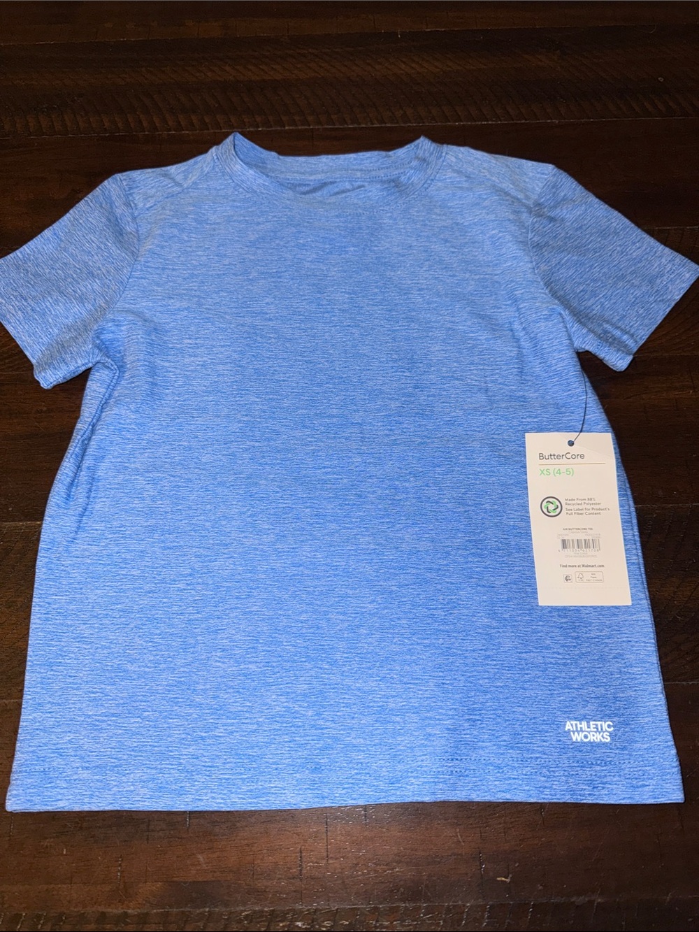 Athletic Works Heather Light Blue Kids' Short Sleeve Tee